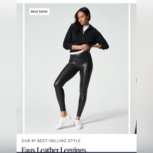 Spanx - Faux Leather Leggings - size small petite - 28” inseam